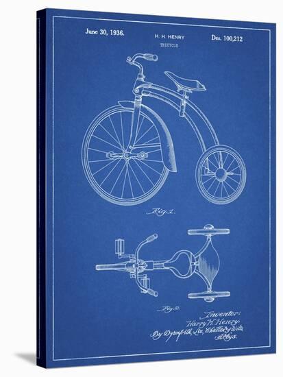 PP1114-Blueprint Tricycle Patent Poster-Cole Borders-Stretched Canvas