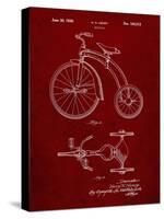 PP1114-Burgundy Tricycle Patent Poster-Cole Borders-Stretched Canvas