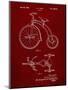PP1114-Burgundy Tricycle Patent Poster-Cole Borders-Mounted Premium Giclee Print