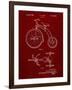 PP1114-Burgundy Tricycle Patent Poster-Cole Borders-Framed Giclee Print