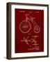 PP1114-Burgundy Tricycle Patent Poster-Cole Borders-Framed Giclee Print