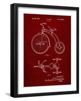 PP1114-Burgundy Tricycle Patent Poster-Cole Borders-Framed Giclee Print