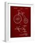 PP1114-Burgundy Tricycle Patent Poster-Cole Borders-Framed Giclee Print