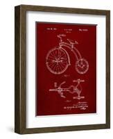 PP1114-Burgundy Tricycle Patent Poster-Cole Borders-Framed Giclee Print