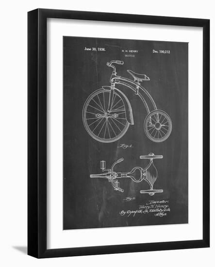 PP1114-Chalkboard Tricycle Patent Poster-Cole Borders-Framed Art Print