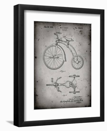 PP1114-Faded Grey Tricycle Patent Poster-Cole Borders-Framed Premium Giclee Print