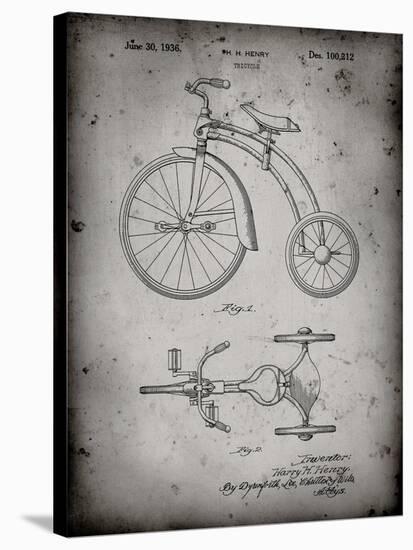 PP1114-Faded Grey Tricycle Patent Poster-Cole Borders-Stretched Canvas