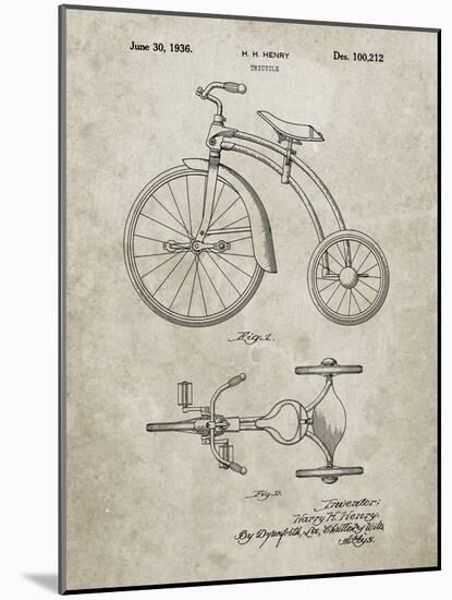 PP1114-Sandstone Tricycle Patent Poster-Cole Borders-Mounted Giclee Print