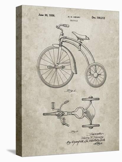 PP1114-Sandstone Tricycle Patent Poster-Cole Borders-Stretched Canvas