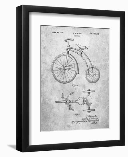 PP1114-Slate Tricycle Patent Poster-Cole Borders-Framed Premium Giclee Print