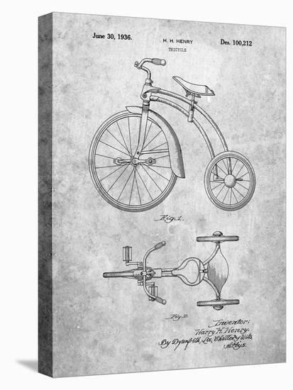 PP1114-Slate Tricycle Patent Poster-Cole Borders-Stretched Canvas