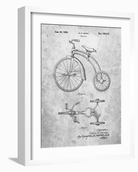 PP1114-Slate Tricycle Patent Poster-Cole Borders-Framed Giclee Print