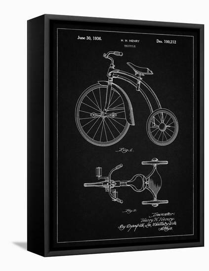 PP1114-Vintage Black Tricycle Patent Poster-Cole Borders-Framed Stretched Canvas