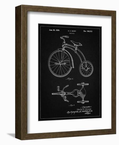 PP1114-Vintage Black Tricycle Patent Poster-Cole Borders-Framed Giclee Print