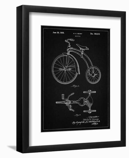 PP1114-Vintage Black Tricycle Patent Poster-Cole Borders-Framed Giclee Print