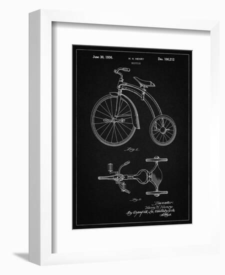 PP1114-Vintage Black Tricycle Patent Poster-Cole Borders-Framed Giclee Print