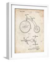 PP1114-Vintage Parchment Tricycle Patent Poster-Cole Borders-Framed Giclee Print