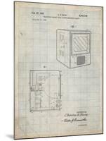 PP1115-Antique Grid Parchment Tube Television Patent Poster-Cole Borders-Mounted Giclee Print