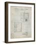 PP1115-Antique Grid Parchment Tube Television Patent Poster-Cole Borders-Framed Giclee Print