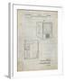 PP1115-Antique Grid Parchment Tube Television Patent Poster-Cole Borders-Framed Giclee Print