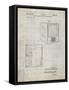 PP1115-Antique Grid Parchment Tube Television Patent Poster-Cole Borders-Framed Stretched Canvas