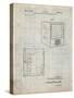 PP1115-Antique Grid Parchment Tube Television Patent Poster-Cole Borders-Stretched Canvas