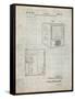 PP1115-Antique Grid Parchment Tube Television Patent Poster-Cole Borders-Framed Stretched Canvas