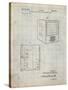 PP1115-Antique Grid Parchment Tube Television Patent Poster-Cole Borders-Stretched Canvas