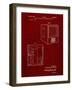 PP1115-Burgundy Tube Television Patent Poster-Cole Borders-Framed Giclee Print