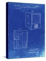 PP1115-Faded Blueprint Tube Television Patent Poster-Cole Borders-Stretched Canvas