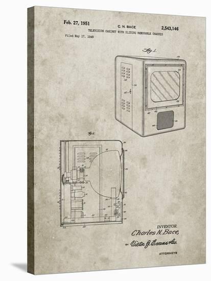 PP1115-Sandstone Tube Television Patent Poster-Cole Borders-Stretched Canvas