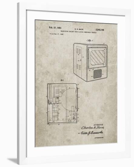 PP1115-Sandstone Tube Television Patent Poster-Cole Borders-Framed Giclee Print