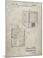 PP1115-Sandstone Tube Television Patent Poster-Cole Borders-Mounted Giclee Print