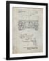 PP1116-Antique Grid Parchment Turret Drive System Patent Poster-Cole Borders-Framed Giclee Print