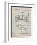 PP1116-Antique Grid Parchment Turret Drive System Patent Poster-Cole Borders-Framed Giclee Print