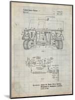 PP1116-Antique Grid Parchment Turret Drive System Patent Poster-Cole Borders-Mounted Giclee Print