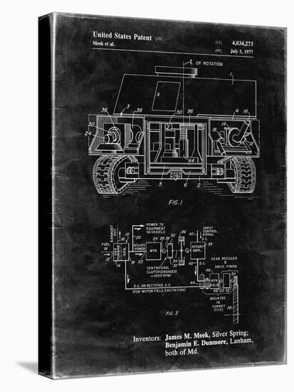 PP1116-Black Grunge Turret Drive System Patent Poster-Cole Borders-Stretched Canvas