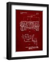 PP1116-Burgundy Turret Drive System Patent Poster-Cole Borders-Framed Premium Giclee Print