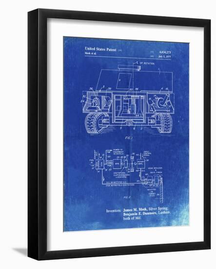 PP1116-Faded Blueprint Turret Drive System Patent Poster-Cole Borders-Framed Giclee Print