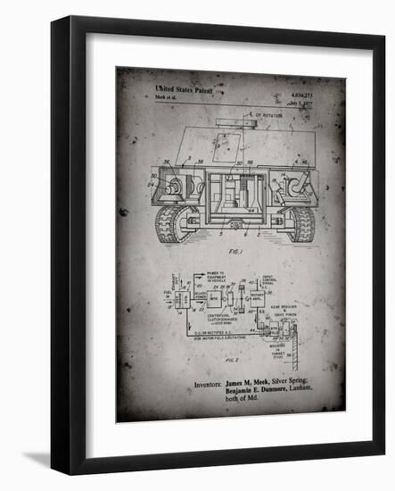 PP1116-Faded Grey Turret Drive System Patent Poster-Cole Borders-Framed Giclee Print