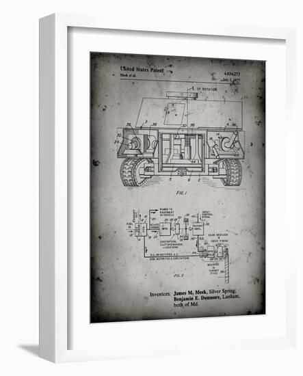 PP1116-Faded Grey Turret Drive System Patent Poster-Cole Borders-Framed Giclee Print