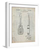 PP1117-Antique Grid Parchment Ukulele Patent Poster-Cole Borders-Framed Giclee Print