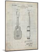 PP1117-Antique Grid Parchment Ukulele Patent Poster-Cole Borders-Mounted Giclee Print
