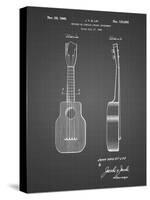 PP1117-Black Grid Ukulele Patent Poster-Cole Borders-Stretched Canvas