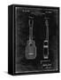 PP1117-Black Grunge Ukulele Patent Poster-Cole Borders-Framed Stretched Canvas