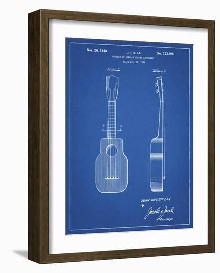 PP1117-Blueprint Ukulele Patent Poster-Cole Borders-Framed Giclee Print