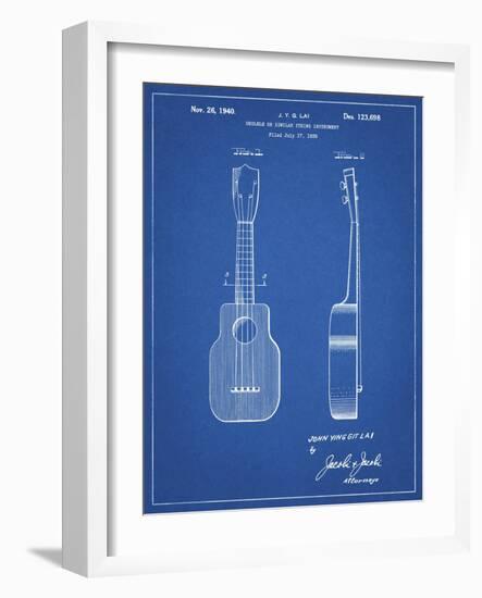 PP1117-Blueprint Ukulele Patent Poster-Cole Borders-Framed Giclee Print