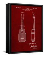 PP1117-Burgundy Ukulele Patent Poster-Cole Borders-Framed Stretched Canvas