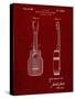 PP1117-Burgundy Ukulele Patent Poster-Cole Borders-Stretched Canvas