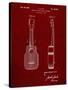 PP1117-Burgundy Ukulele Patent Poster-Cole Borders-Stretched Canvas